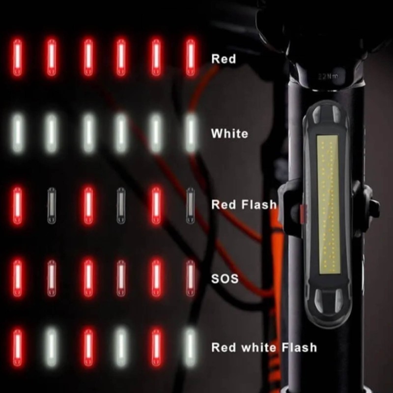 Bicycles Front Rear Light Set Rechargeable Headlight Back Taillight for