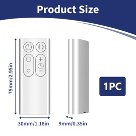 Replacement Remote Compatible with Dyson Fan AM06 AM07 AM08 965824-01 965824-02, Remote White Color Compatible with Dyson Fans No Programming Required Infrared Technology 3V CR2032