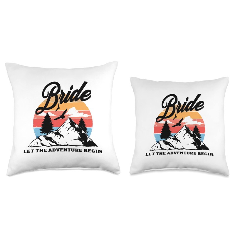 Camp Bachelorette Bride Rustic Outdoor Wedding Party Gift Throw Pillow