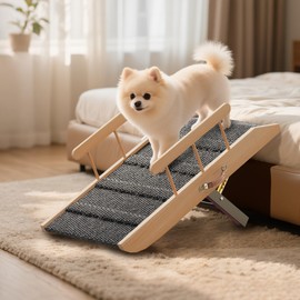 Dog Ramp for Bed Couch, Pet Ramp for Small Medium Old Dogs Cats with 10 Adjustable Heights from 5.91" to 19.69", 47" Long Portable Non-Slip Dog Bed Ramp for High Bed, Couch, Hold up to 200 LBS