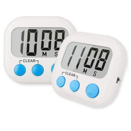 JIVELER Digital Kitchen Timer, White, Learning Timer, Cooking Timer, Beauty Timer, Break Timer, Large Number, Big Buttons, Large Screen, Loud Alarm, Magnetic Included, Timer for Baking, Sports,