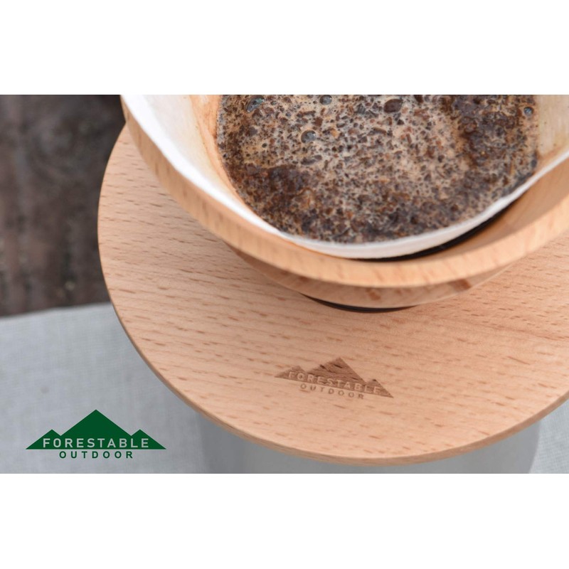 FORESTABLE Wood Coffee Dripper Natural Wood Outdoor Camping