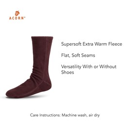 Acorn Mens and Womens Versafit Fleece Sock: Super Soft & Ultra-Warm, Mid-Calf Height, Flat-Flock Seams
