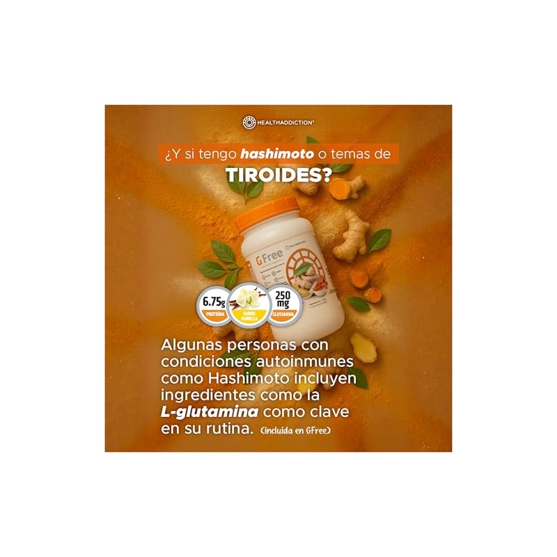 Healthaddiction Free Proteína Vegana Digestiva Cúrcuma Jengibre Glutamina Lácteos Gluten