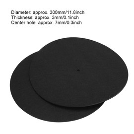 Pack of 2 12 Inch Soft Felt Record Player Turntable Turntable Mat, Non-Slip Anti-Static Record Pad, Ultra Thin Anti-Static Record Player Protection Plate Pad