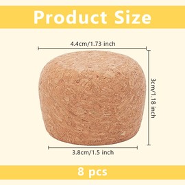 OLYCRAFT 8Pcs Wooden Cork Stoppers 1.5~1.8 Inch Cork Bottle Stoppers Wooden Tapered Cork Wood Corks Lid Replacement Bottle Stopper Cork for Wide Mouth Bottle Glass Bottle Accessories - 1.2 Inch Thick