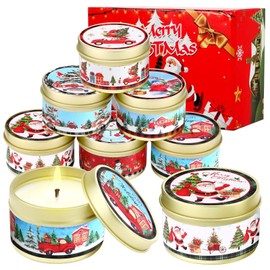 MTLEE 24 Pcs Christmas Scented Candle Bulk Christmas 2.1OZ Mini Soy Wax Candle Gift Set Aromatherapy Jar Candle for Christmas Party Women Mom Friend Grandma(Santa)