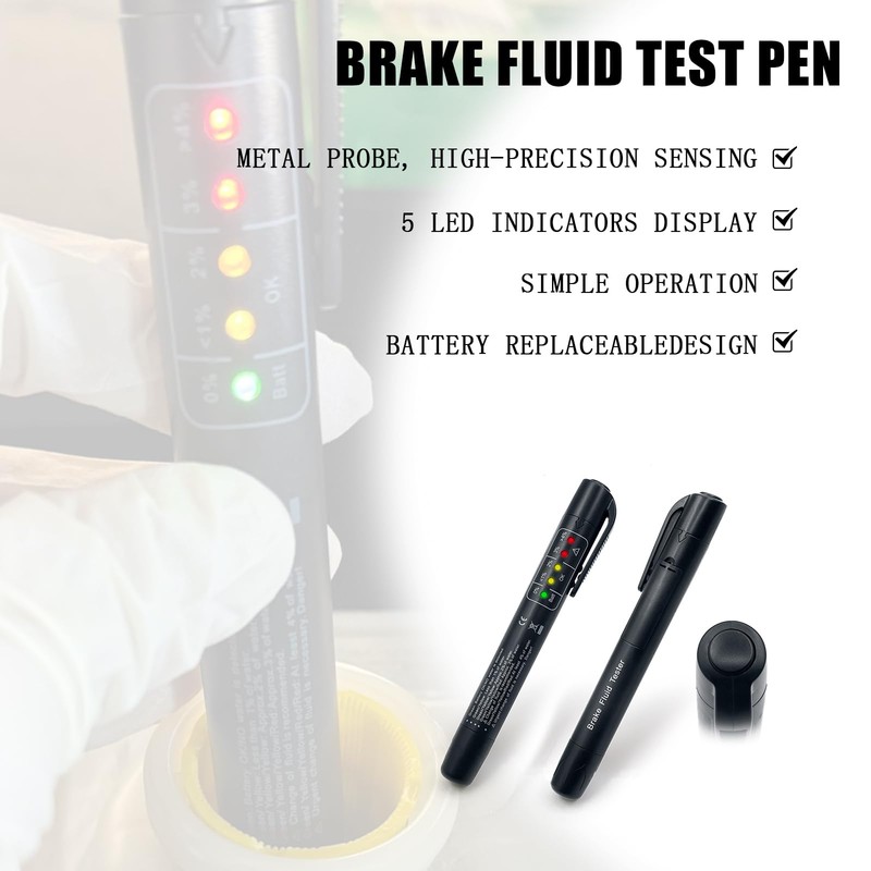 Brake Fluid Liquid Tester Pen, Brake Fluid Tester with 5
