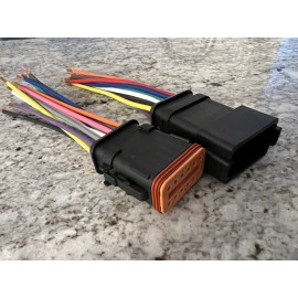 Deutsch E008 Assembled Deutsch 12 Pin waterproof connector 6" wire 14 Awg