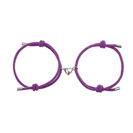 tenghong2021 2pcs Magnetic Couple Bracelets for Women Men, Sun and Moon Attraction Matching Bracelet Lover Gifts for Boyfriend Girlfriend Best Friend-Purple