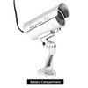 QWORK® 2 Pack Silver Dummy Security Cameras with Red Flashing