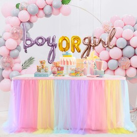 HBBMAGIC Tulle Table Skirt Table Skirt Party Decoration for Weddings, Birthdays, Candy Bar, Christmas, Modern