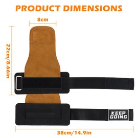 Lunaanda Lifting Straps Strength Training, Leather Lifting Straps with Cowhide Pad for Bodybuilding, Fitness, Crossfit, Strength Training, Powerlifting and Pull-Ups, Lifting Straps for Men and Women