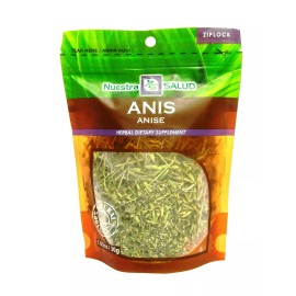 Nuestra Salud Anís Te Infusión de hierbas Anise Tea  (30 g) Té de apoyo digestivo Zip lock
