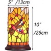 Bieye L10650 Dragonfly Tiffany Style Stained Glass Mini Table Lamp