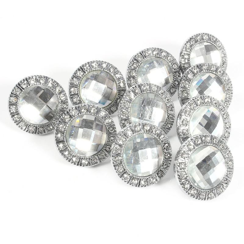 10pcs Clear Diamond Crystal Glass Wardrobe Knob Cupboard Drawer Door