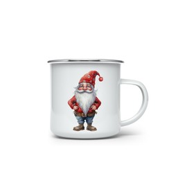 MAXIKIWI Langlebige Emaille-Kaffee- oder Tee-Camping-Tasse für drinnen und draußen, Weihnachtsfeen-Motiv, 3-350 ml