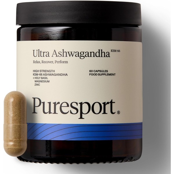 Puresport Ultra Ashwagandha (60 Capsules) | High Strength KSM-66 Ashwagandha