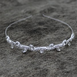 MAFELOE Fashion Rhinestone Alloy Headbands, Wedding Hairband Bridal Headpieces Hair Decorative Accessories for Women Ladies- Silver-SZ-MY