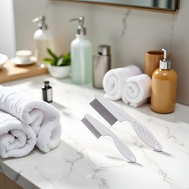 2Pcs White Long Handle Metal Hair Nit Comb Remove Head Nits Nit Comb For Pets Kids And Adults Lice Treatments (14cm, 18cm)，Lice Treatments，Lice Combs