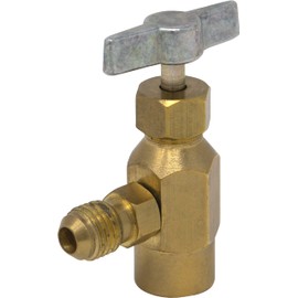 Leak Saver K28 (ICOR Style) 7/16” Female to 1/4” Male Brass Can Tap Adapter for Use Upright Charging Self-Sealing Refrigerant Cans and K-28 Compatible Refrigerant Cans - Made in USA