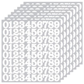 BINLINHONGO 640 Number Stickers, 8 Sheets 1 Inch Self-Adhesive Vinyl 0-9 Decals for Scrapbook, Identification, Organization and Decorative, White