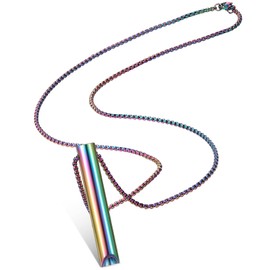 Fiada Stress Relief Necklace, Stainless Steel Necklace for Mindful Breath, Portable Meditation Breath Chain, Deep Breathing Exercise, Necklace for Men and Women, Meditation Anxiety Relief, Relaxation