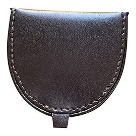 Lorenz Men's Leather Horse Shoe Shape Tray Coin Purse - Dark Brown
