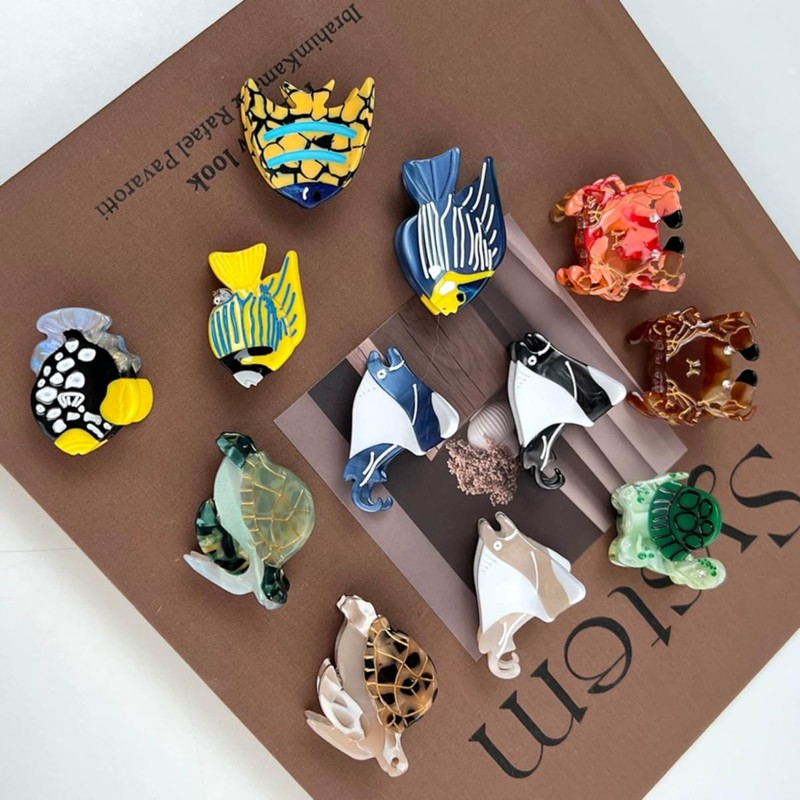 Mini Turtle Hair Clips,Novelty Acetate Hair Clip,Mini Acetate Claw Clips