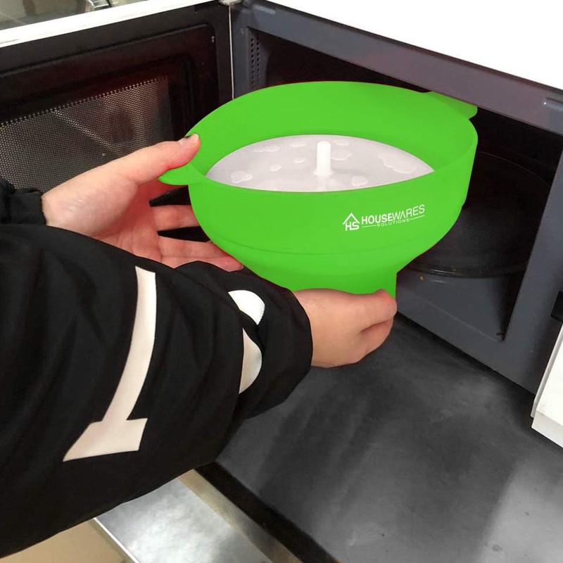 Collapsible Silicone Microwave Hot Air Popcorn Popper Bowl With Lid