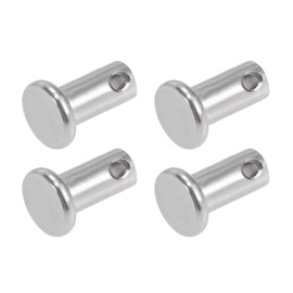 METALLIXITY Clevis Pins (6mmx12mm) 4Pcs, Single Hole Flat Head 304 Stainless Steel Fastener Pin - for Metal Devices, Furniture Installation, Industrial, DIY