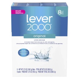 Lever 2000 Original Refreshing Bar Soap Perfectly Cool by Lever for Dry Skin, 8