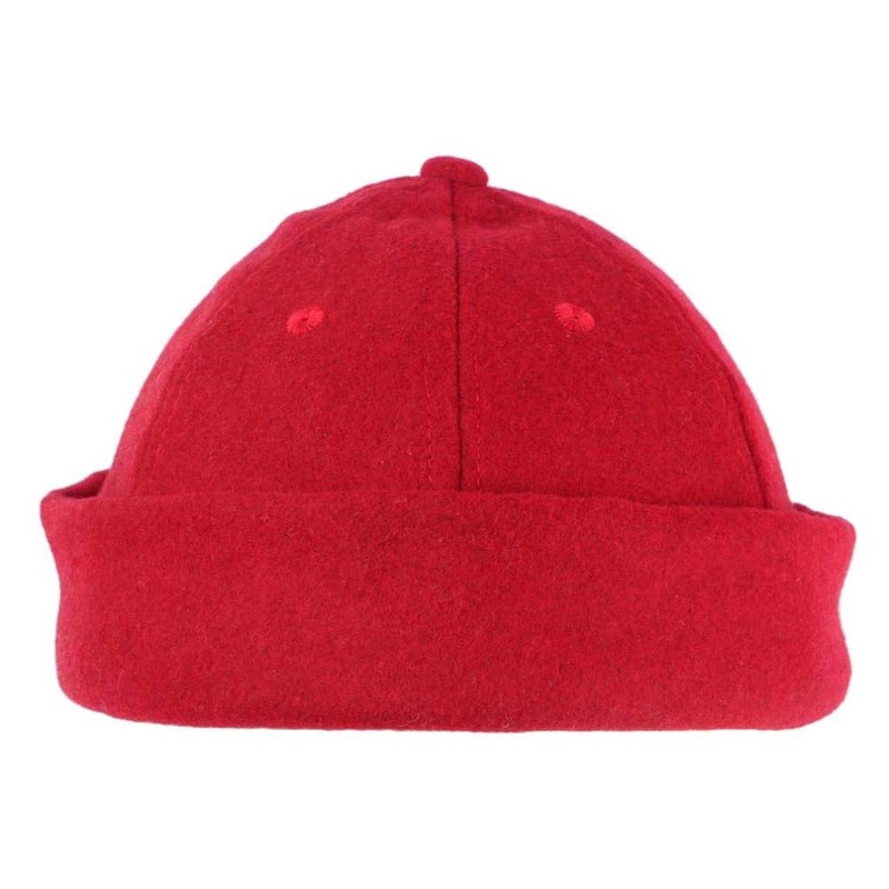 Docker Hat Red Wool Felt for Men and Women Winter