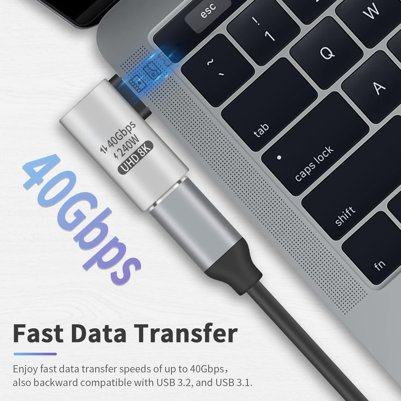 Duttek Right Angle USB C Adapter (Pack of 2) USB