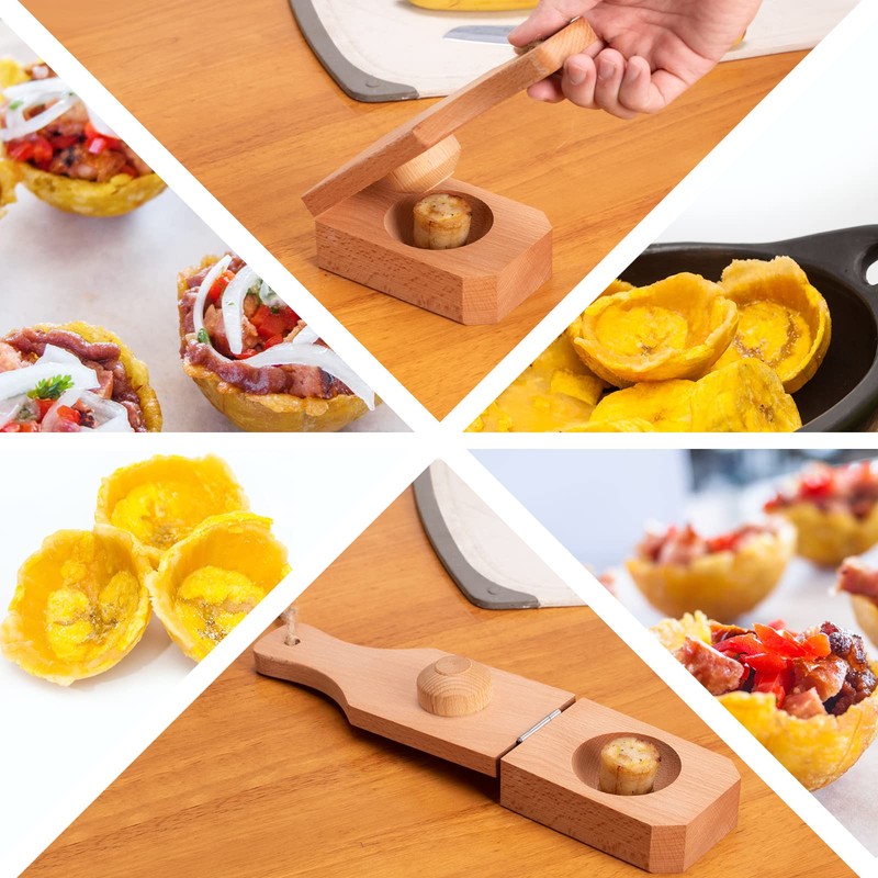 Wooden Tostonera Toston Maker for Stuffing Tostones Tostonera Plantain Solid