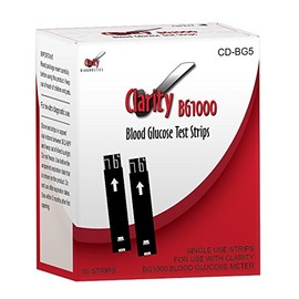 Clarity BG1000 Blood Glucose Testing Strips - 50 Strips