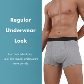 AIRCUTE Men Urinary Incontinence Underwear Washable Absorbency Soft Bladder Leak Proof Boxer Briefs 1 Pack (Medium,Gray)