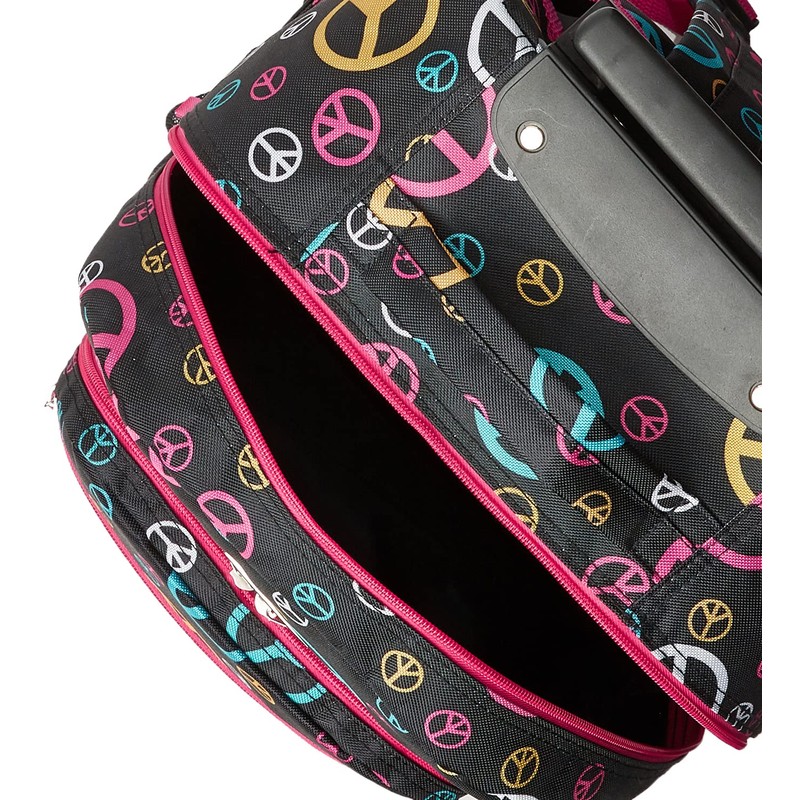 Rockland Double Handle Rolling Backpack, Peace, 17-Inch