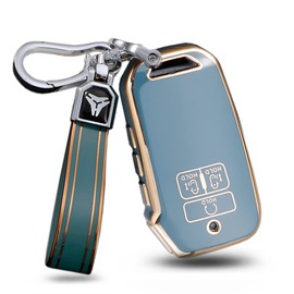 ontto TPU Car key fob cover Fit for Kia K5 Carnival 2021 2022 Sedona Carnival KA4 EX SX LX Fiesta 2023 Key case Key bag Shell keyring Smart Key Holder keychain Accessories 7 buttons Grey B