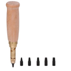 Trimming Shop Automatic Hole Punch Cutter Tool Book Drill with 6 Tips Size 1.5mm - 4mm for Sewing DIY Leathercrafts, PVC Banner, Paper Crafts, Bookbinding