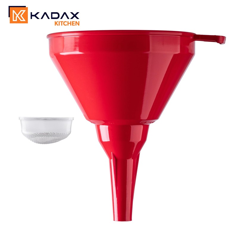 KADAX Funnel with Fine Mesh Strainer for Precise Filling and