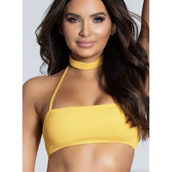 Yandy Boardwalk Bae Choker Bikini set Swimsuit Yellow Small/Medium NEW