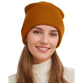 Womens Satin Lined Beanie Wool Knit Cuffed Warm Winter Hats for Women Men Soft Slouchy Silk Lining Beanies Skull Cap Gray