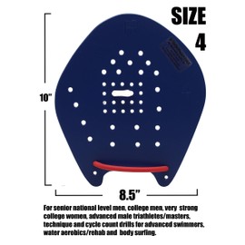 Strokemakers by Speedshop Int'l Swimming Hand Paddles for Swim Training - The Original Stroke Technique Paddle (Size 4, Blue)