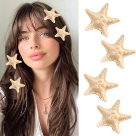 4pcs Ocean Starfish Small Hair Clips - Cute Starfish Hair Clips Vintage Small Bangs Claw Clips Cute Broken Hair Clip Mini Duckbill Hairpin Clips Ocean Hair Accessories for Summer