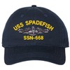 USS Spadefish SSN-668 with Silver Dolphins Unstructured Dad Cap (Navy