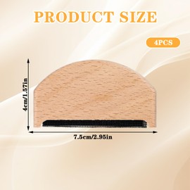 Ptwola 4PCS Cashmere Sweater Comb Beech Wood Manual Wool Fuzz Pill Remover Portable Fabric Lint Shaver Depiller Clothing Care Brush Tool for Delicate Garments Knitwear Furniture Pillows Bobbles