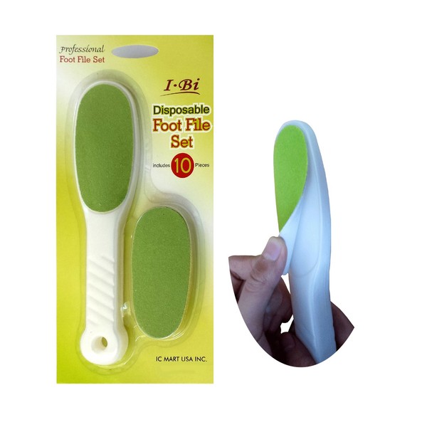 IBI Disposable Green Foot File Set with Replaceable Pad 10pcs