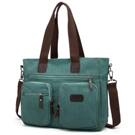 ToLFE Women Top Handle Satchel Handbags Shoulder Bag Messenger Tote Bag Purse Crossbody Bag (Double handles with 9.1" drop, New-Green)