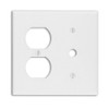Leviton 2-Gang Combination, 1-Duplex Outlet/Receptacle 1-Telephone/Cable Wallplate, Standard Size, Thermoset,